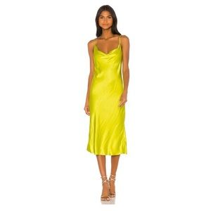 Bardot Sharnie Slip Dress In Neon Green